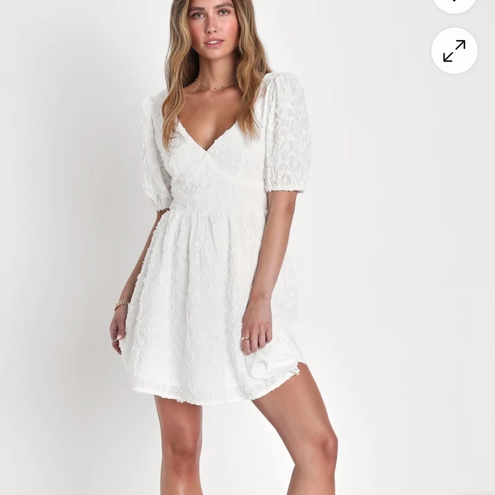 Lulus White Floral Mini Dress